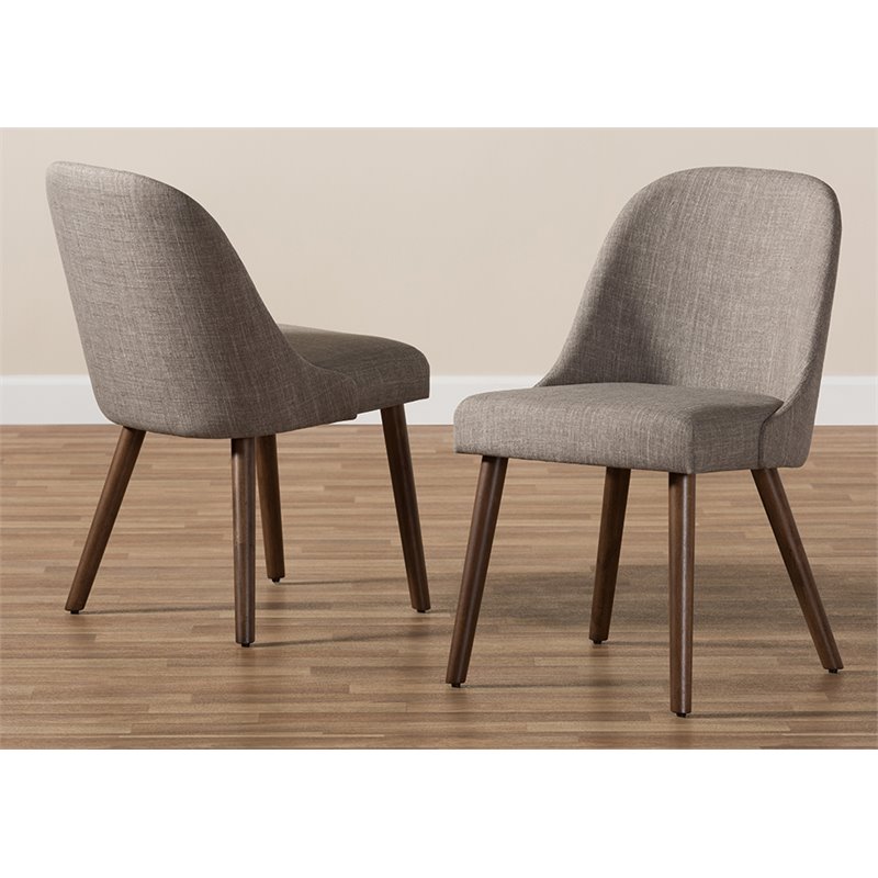 Baxton Studio Cody Upholstered Dining Side Chair in Gray (Set of 2)
