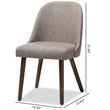 Baxton Studio Cody Upholstered Dining Side Chair in Gray (Set of 2)