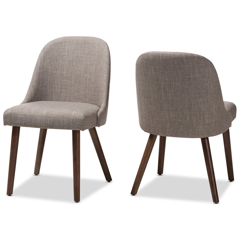 Baxton Studio Cody Upholstered Dining Side Chair in Gray (Set of 2)