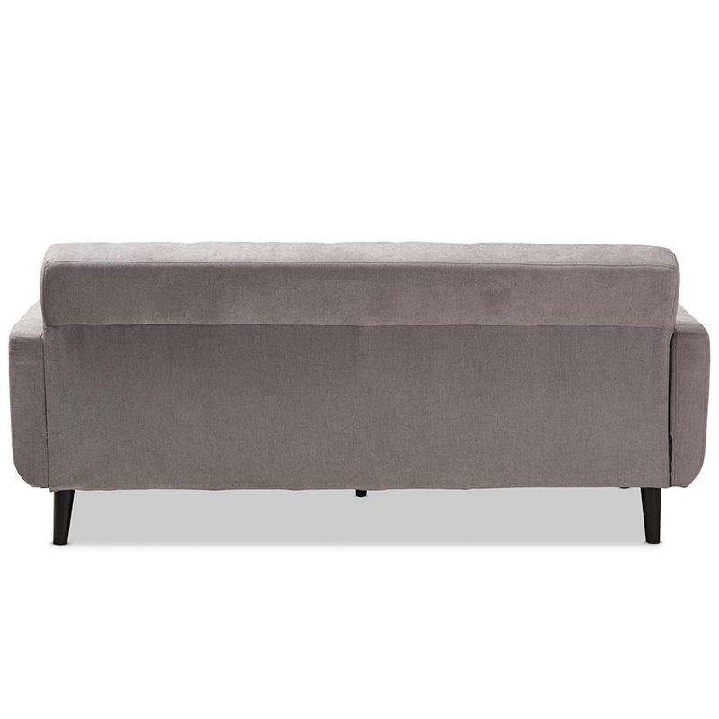 Baxton Studio Carina Tufted Sofa in Light Gray