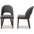 Baxton Studio Wesley Upholstered Dining Side Chair in Gray (Set of 2)