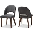 Baxton Studio Wesley Upholstered Dining Side Chair in Gray (Set of 2)