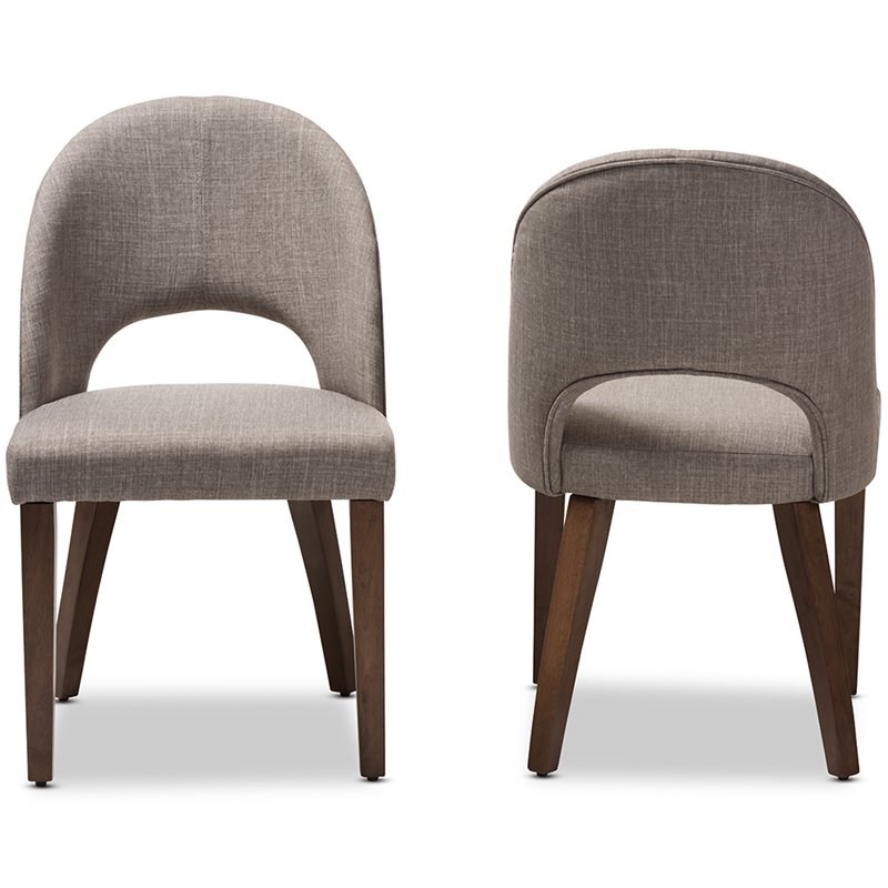 Baxton Studio Wesley Upholstered Dining Side Chair in Gray (Set of 2)