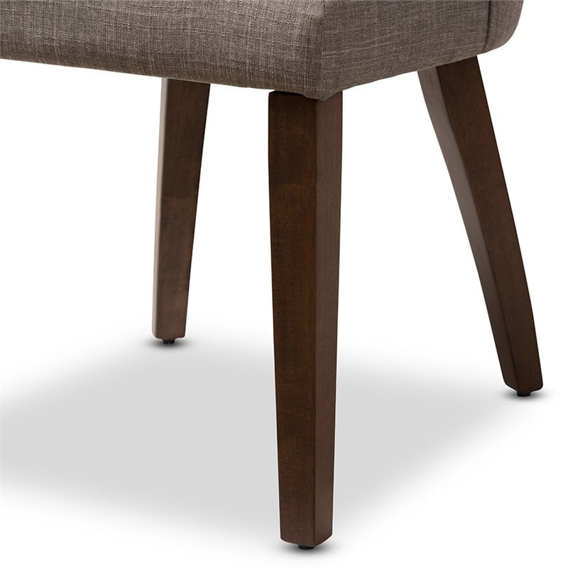 Baxton Studio Wesley Upholstered Dining Side Chair in Gray (Set of 2)