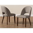 Baxton Studio Wesley Upholstered Dining Side Chair in Gray (Set of 2)