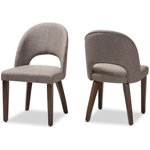 Baxton Studio Wesley Upholstered Dining Side Chair in Gray (Set of 2)