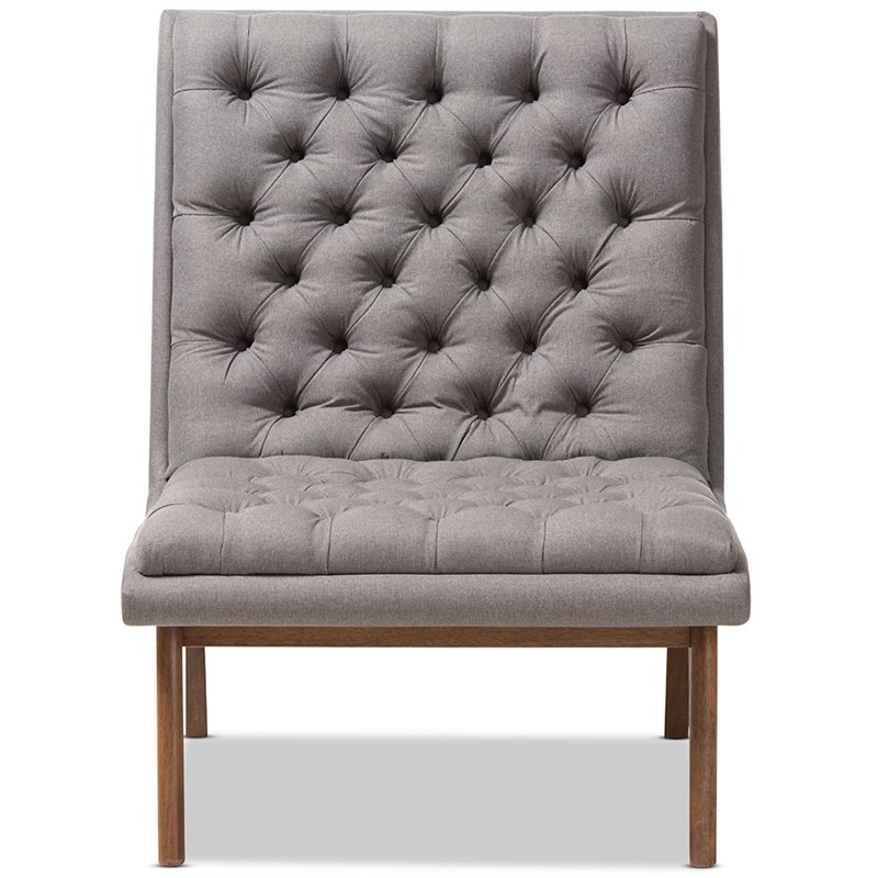 Baxton Studio Annetha Tufted Accent Chair in Gray