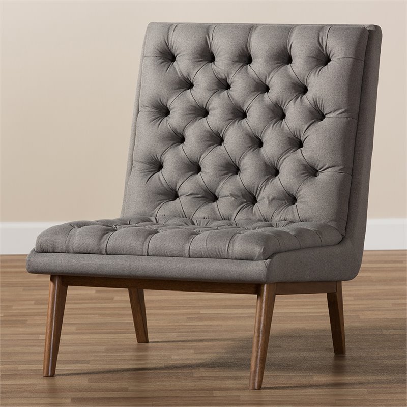 Baxton Studio Annetha Tufted Accent Chair in Gray