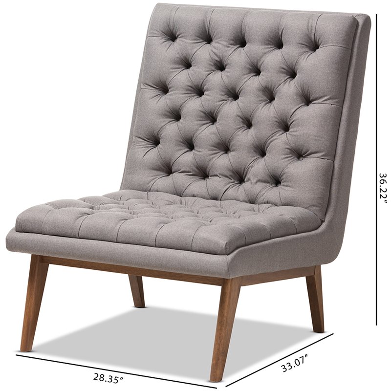 Baxton Studio Annetha Tufted Accent Chair in Gray