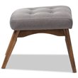 Baxton Studio Waldmann Tufted Ottoman in Gray