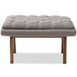 Baxton Studio Annetha Tufted Ottoman in Gray and Walnut