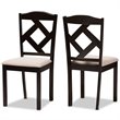 Baxton Studio Ruth 5 Piece Dining Set in Beige and Dark Brown