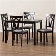 Baxton Studio Sylvia 5 Piece Dining Set in Gray and Dark Brown
