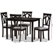 Baxton Studio Sylvia 5 Piece Dining Set in Gray and Dark Brown