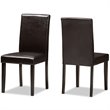 Baxton Studio Mia 5 Piece Dining Set in Dark Brown