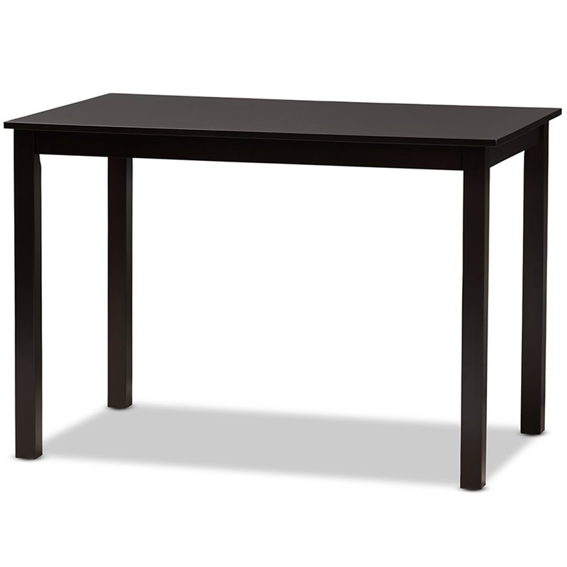 Baxton Studio Mia 5 Piece Dining Set in Dark Brown