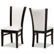 Baxton Studio Adley 5 Piece Dining Set in White and Dark Brown