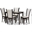 Baxton Studio Adley 5 Piece Dining Set in White and Dark Brown