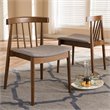 Baxton Studio Wyatt Dining Side Chair in Beige and Brown (Set of 2)