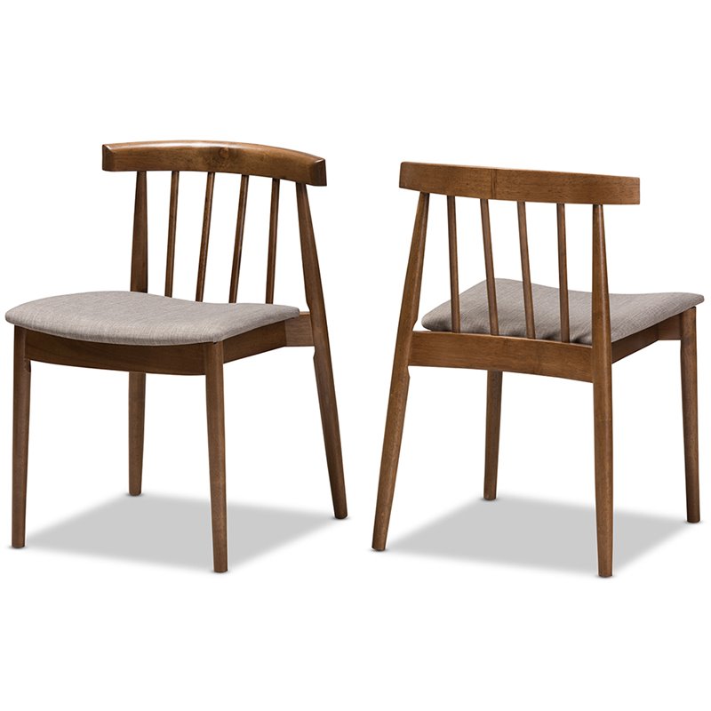Baxton Studio Wyatt Dining Side Chair in Beige and Brown (Set of 2)