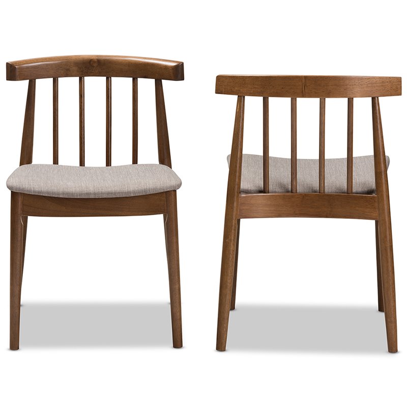 Baxton Studio Wyatt Dining Side Chair in Beige and Brown (Set of 2)