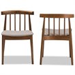 Baxton Studio Wyatt Dining Side Chair in Beige and Brown (Set of 2)