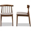 Baxton Studio Wyatt Dining Side Chair in Beige and Brown (Set of 2)