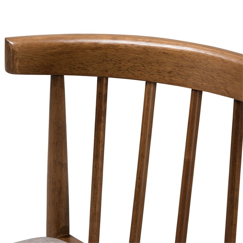 Baxton Studio Wyatt Dining Side Chair in Beige and Brown (Set of 2)