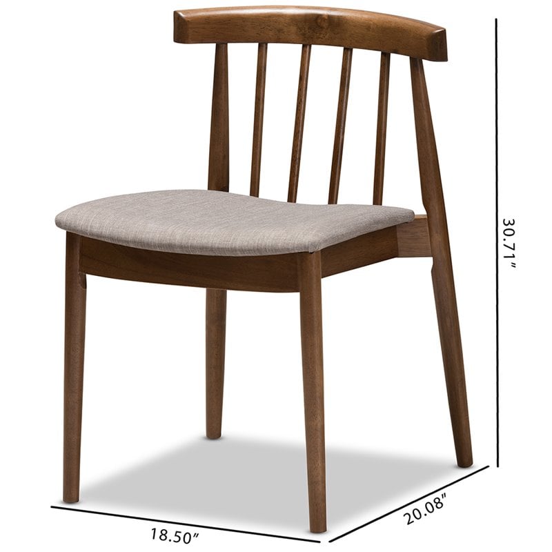 Baxton Studio Wyatt Dining Side Chair in Beige and Brown (Set of 2)