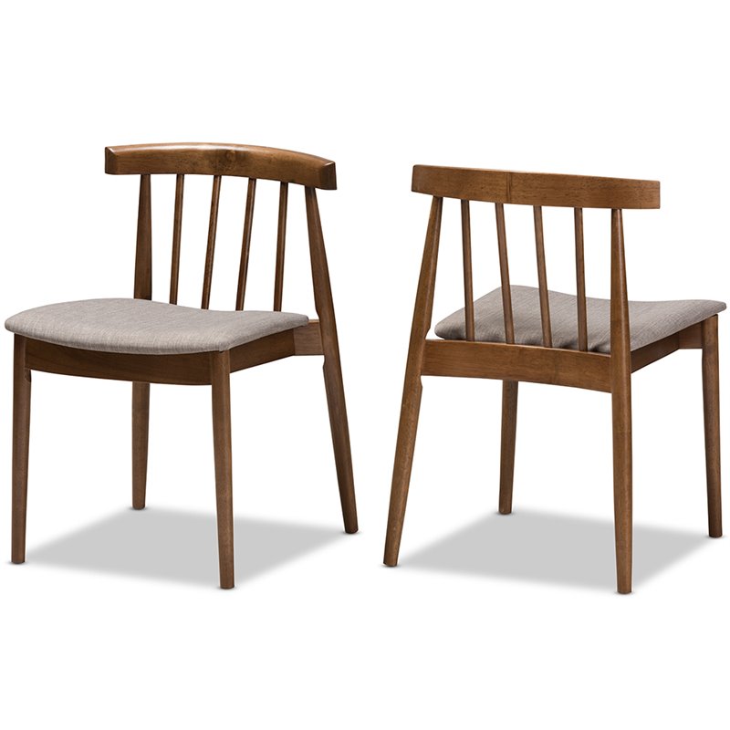 Baxton Studio Wyatt Dining Side Chair in Beige and Brown (Set of 2)