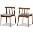 Baxton Studio Wyatt Dining Side Chair in Beige and Brown (Set of 2)