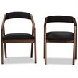 Baxton Studio Wendy Dining Side Chair in Black and Brown (Set of 2)
