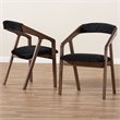 Baxton Studio Wendy Dining Side Chair in Black and Brown (Set of 2)