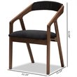 Baxton Studio Wendy Dining Side Chair in Black and Brown (Set of 2)