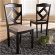 Baxton Studio Ruth Solid Wood Dining Side Chair in Beige and Brown (Set of 2)