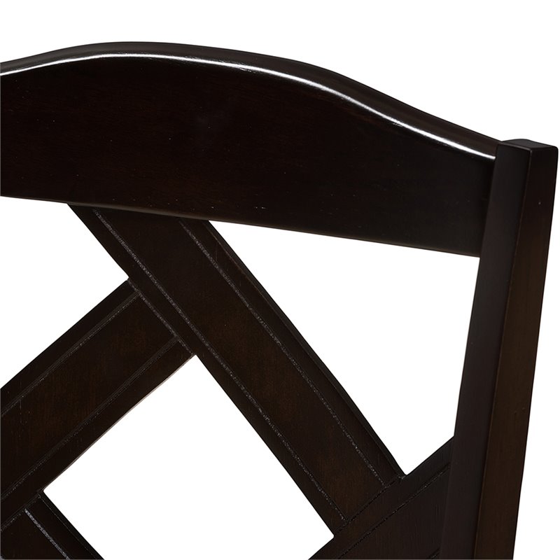 Baxton Studio Ruth Solid Wood Dining Side Chair in Beige and Brown (Set of 2)