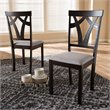 Baxton Studio Sylvia Dining Side Chair in Gray and Brown (Set of 2)