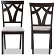 Baxton Studio Sylvia Dining Side Chair in Gray and Brown (Set of 2)