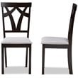 Baxton Studio Sylvia Dining Side Chair in Gray and Brown (Set of 2)