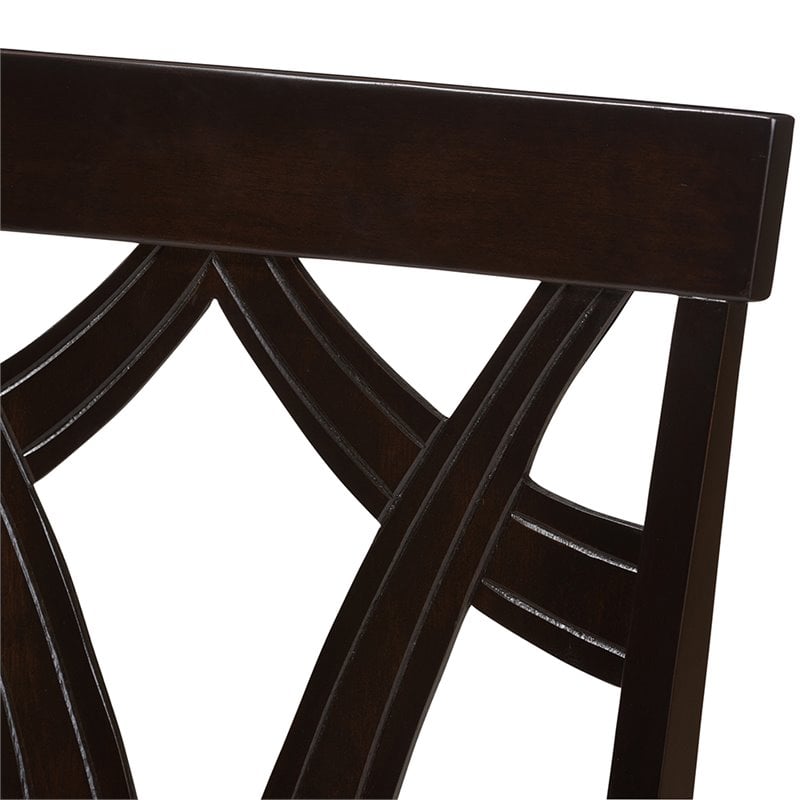 Baxton Studio Sylvia Dining Side Chair in Gray and Brown (Set of 2)