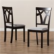 Baxton Studio Sylvia Dining Side Chair in Gray and Brown (Set of 2)
