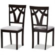 Baxton Studio Sylvia Dining Side Chair in Gray and Brown (Set of 2)