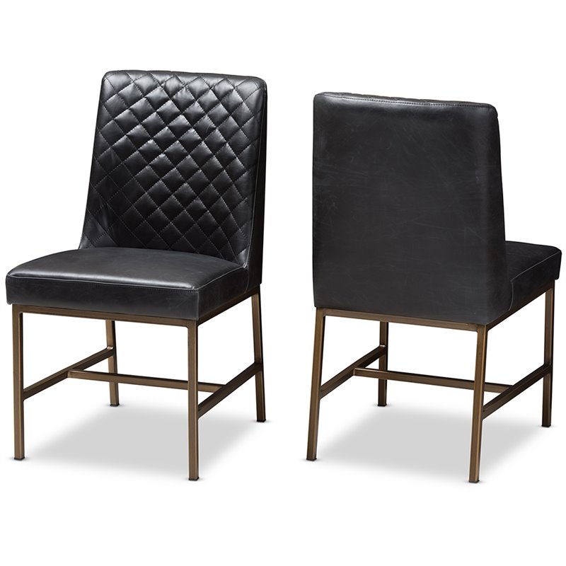 Baxton Studio Margaux Faux Leather Dining Side Chair (Set of 2) Cymax