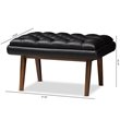 Baxton Studio Annetha Faux Leather Ottoman in Black and Walnut
