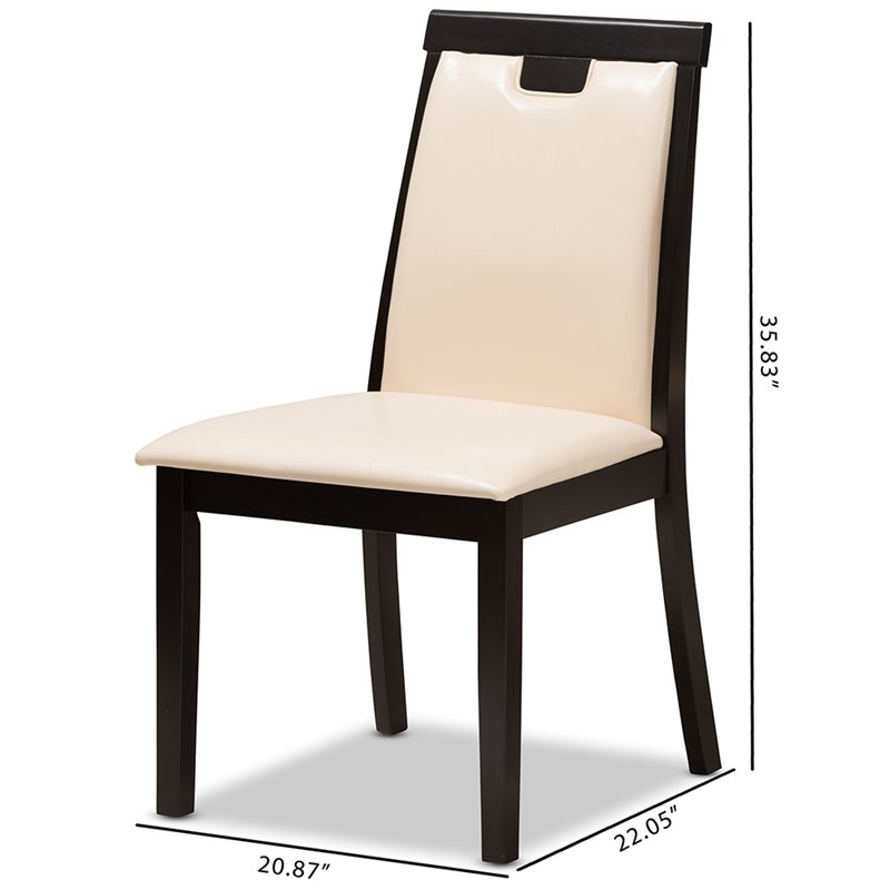 Baxton Studio Evelyn Faux Leather Dining Side Chair (Set of 2)