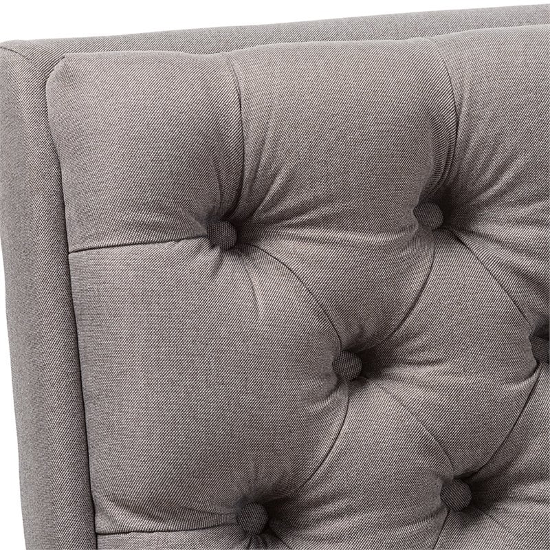 Baxton Studio Annetha Tufted Accent Chair and Ottoman Set in Gray