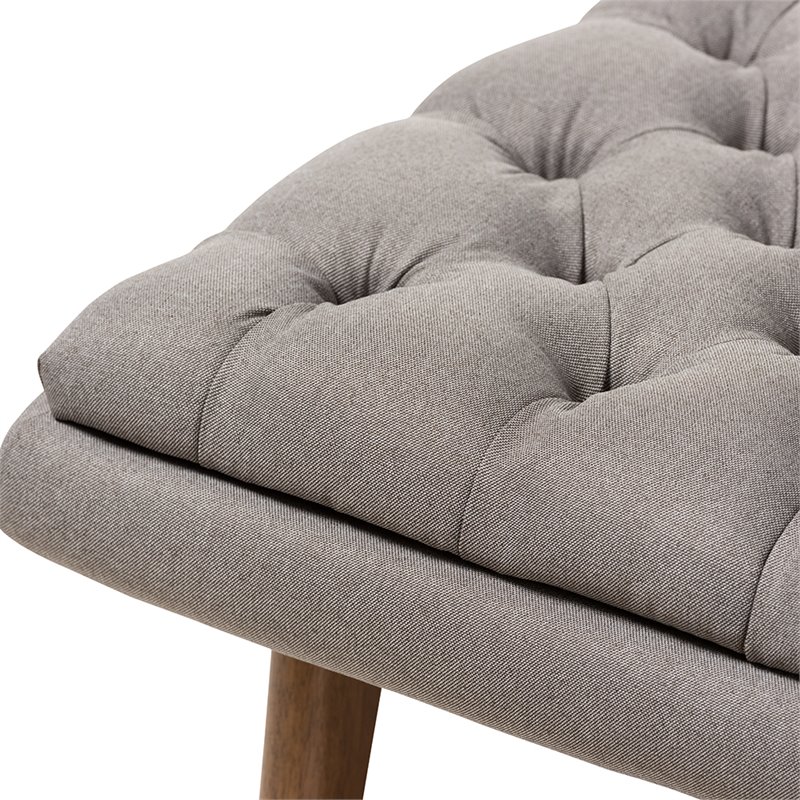 Baxton Studio Annetha Tufted Accent Chair and Ottoman Set in Gray