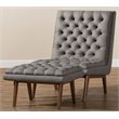 Baxton Studio Annetha Tufted Accent Chair and Ottoman Set in Gray