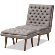 Baxton Studio Annetha Tufted Accent Chair and Ottoman Set in Gray