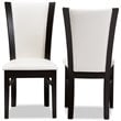 Baxton Studio Adley Faux Leather Dining Side Chair in White (Set of 2)